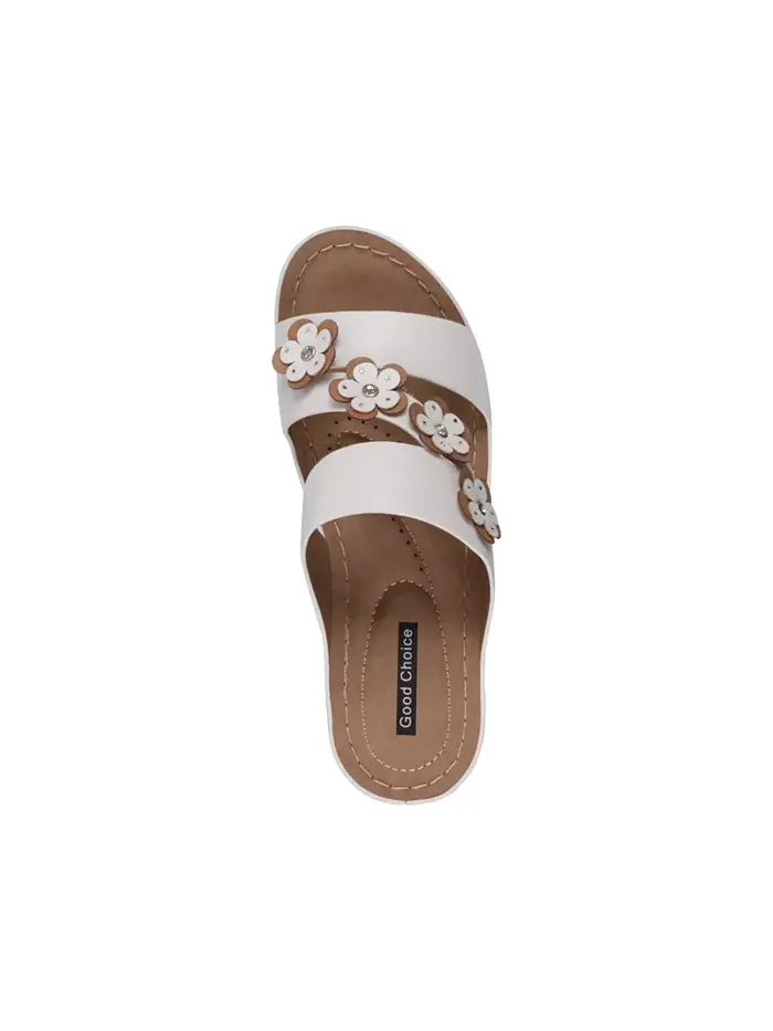 Женские босоножки на платформе Halia с цветочным принтом GC Shoes — изображение 4 из 5, белый