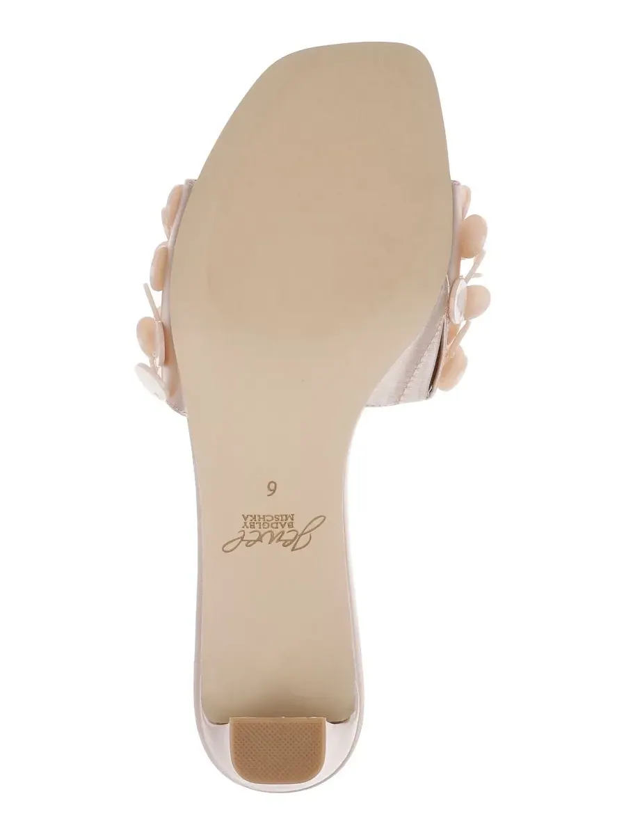 Женские сандалии-слипоны Pacific Jewel Badgley Mischka, темно-nude satin — изображение 5 из 5, бежевый