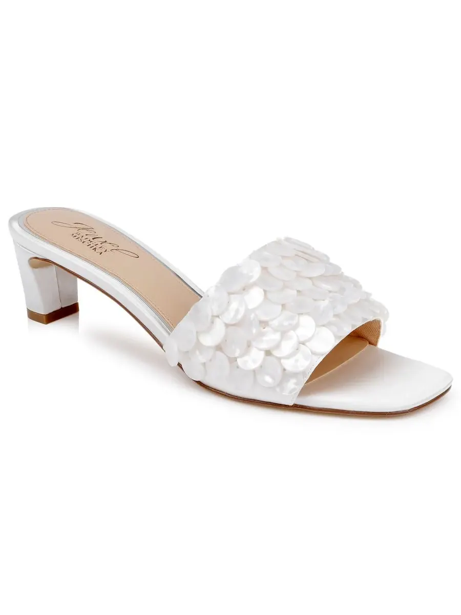 Женские сандалии-слипоны Pacific Jewel Badgley Mischka, айвори satin