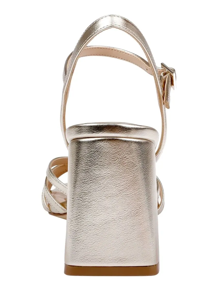 Женские сандалии Patience с квадратным носком Jewel Badgley Mischka, светлый-золото leather — изображение 3 из 5