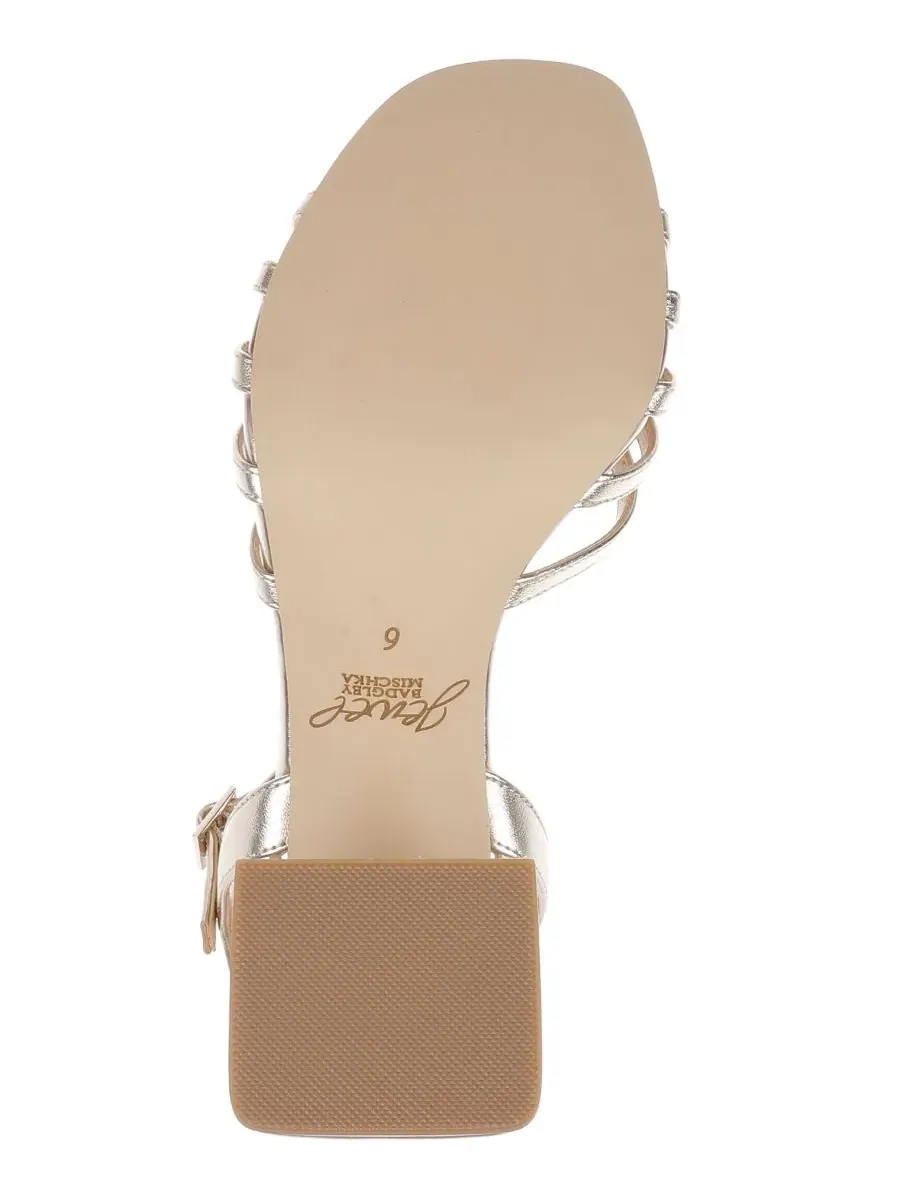 Женские сандалии Patience с квадратным носком Jewel Badgley Mischka, светлый-золото leather — изображение 5 из 5