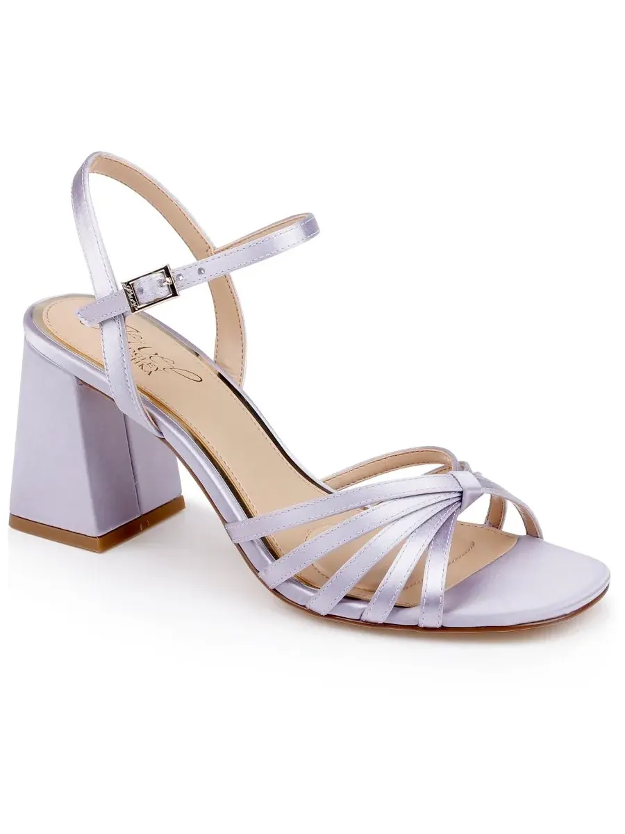 Женские сандалии Patience с квадратным носком Jewel Badgley Mischka, Ice Satin — изображение 1 из 5