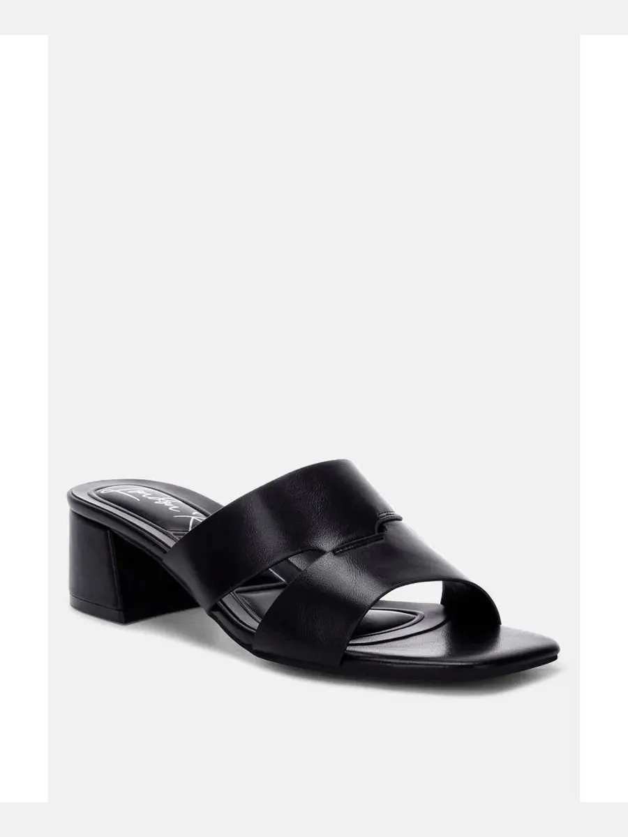 Босоножки-слипоны на каблуке-столбике Shulva Block Heel London Rag — изображение 1 из 6, черный