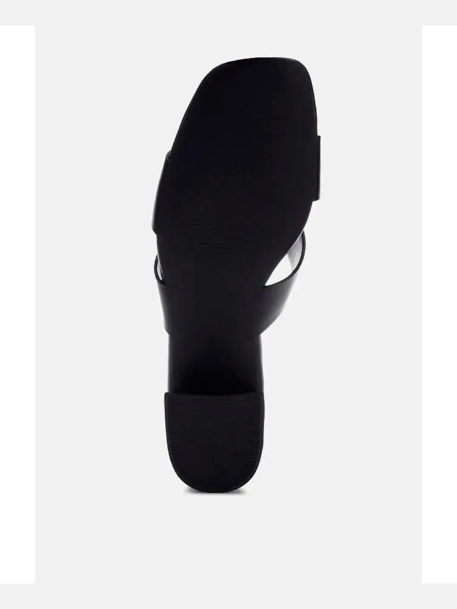 Босоножки-слипоны на каблуке-столбике Shulva Block Heel London Rag — изображение 5 из 6, черный