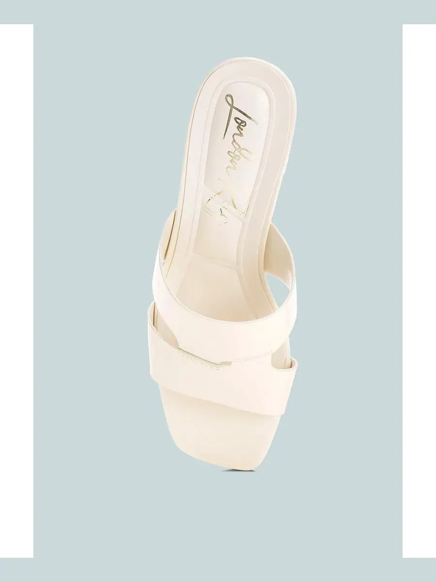 Босоножки-слипоны Shulva Block Heel London Rag — изображение 4 из 6, белый