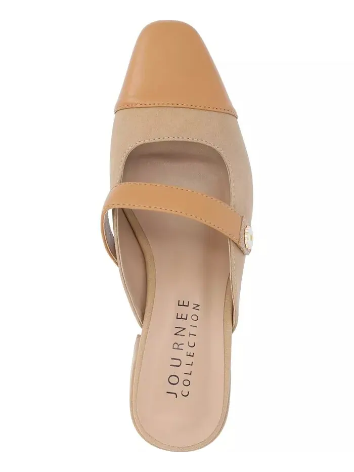 Женские мюли Dalla Block Heel Mary Jane Journee Collection — изображение 4 из 6, бежевый