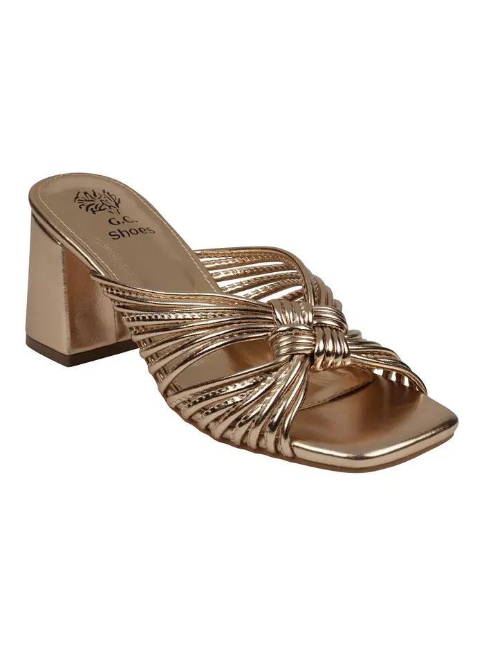 Женские босоножки Josie на устойчивом каблуке с ремешками GC Shoes — изображение 1 из 9, золотистый