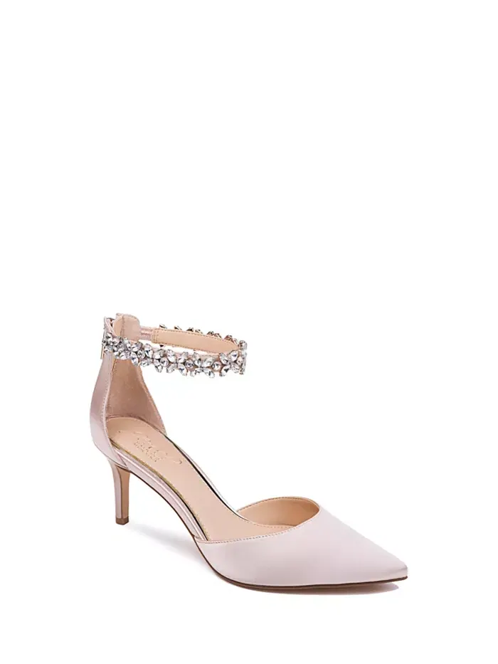 Женские вечерние туфли Raleigh с ремешком на щиколотке и стразами Jewel Badgley Mischka