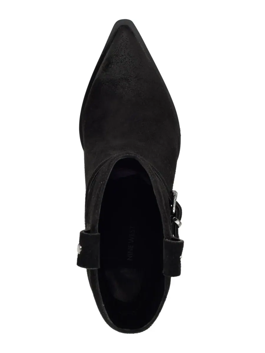 Ботильоны Nine West Weslie из замши, каблук блок — изображение 4 из 5, черный