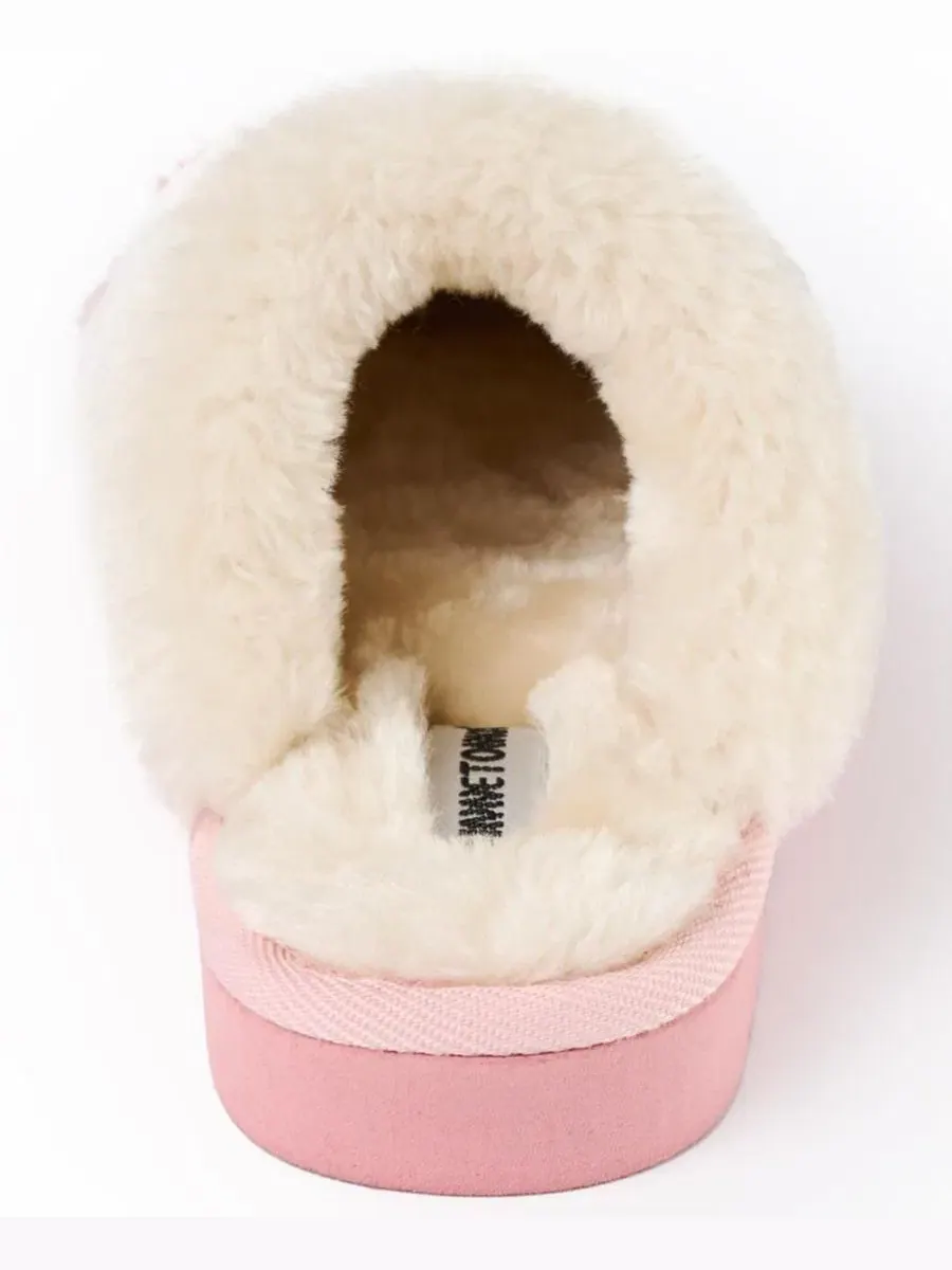 Детские тапочки Flower Scuff с мягкой подкладкой Minnetonka — изображение 3 из 7, пудровый розовый