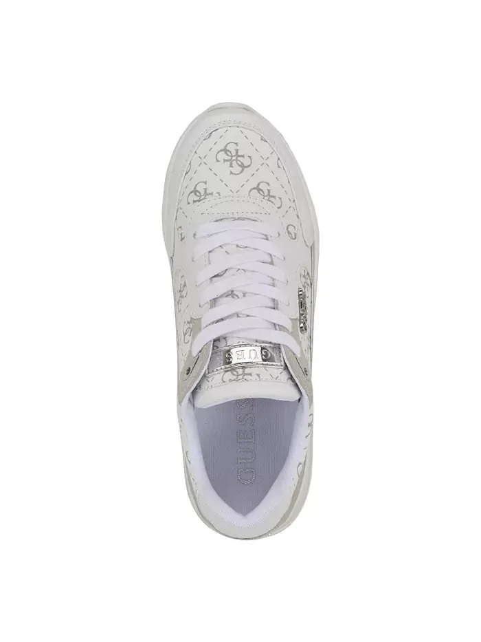 Женские кроссовки Moxea Quattro G Logo на шнуровке GUESS — изображение 4 из 5, белый
