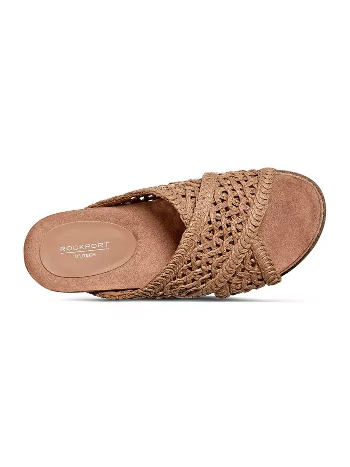 Женские сандалии Zora с открытым носком на плоской подошве Rockport — изображение 4 из 5, натуральный