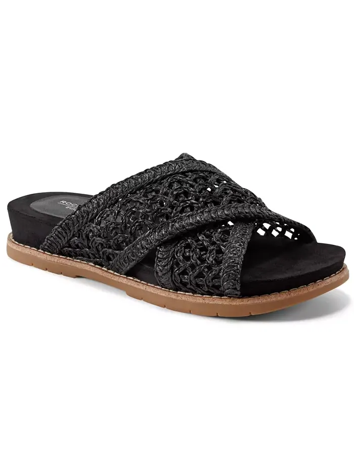 Женские сандалии Zora с открытым носком на плоской подошве Rockport — изображение 1 из 5, черный