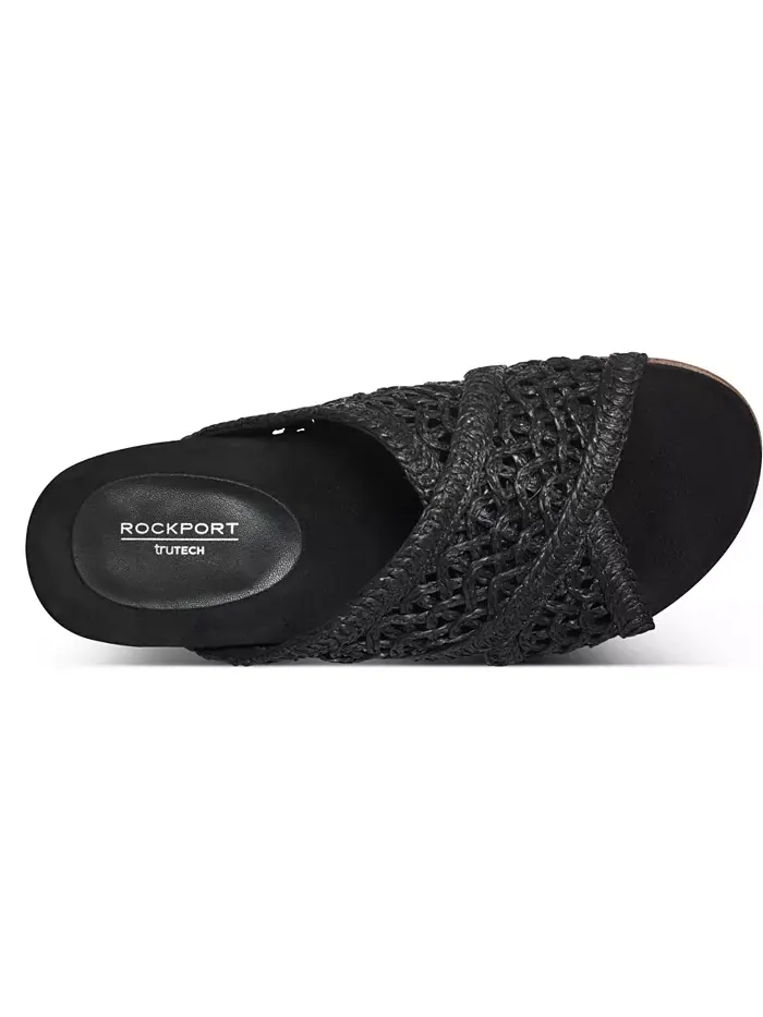 Женские сандалии Zora с открытым носком на плоской подошве Rockport — изображение 4 из 5, черный