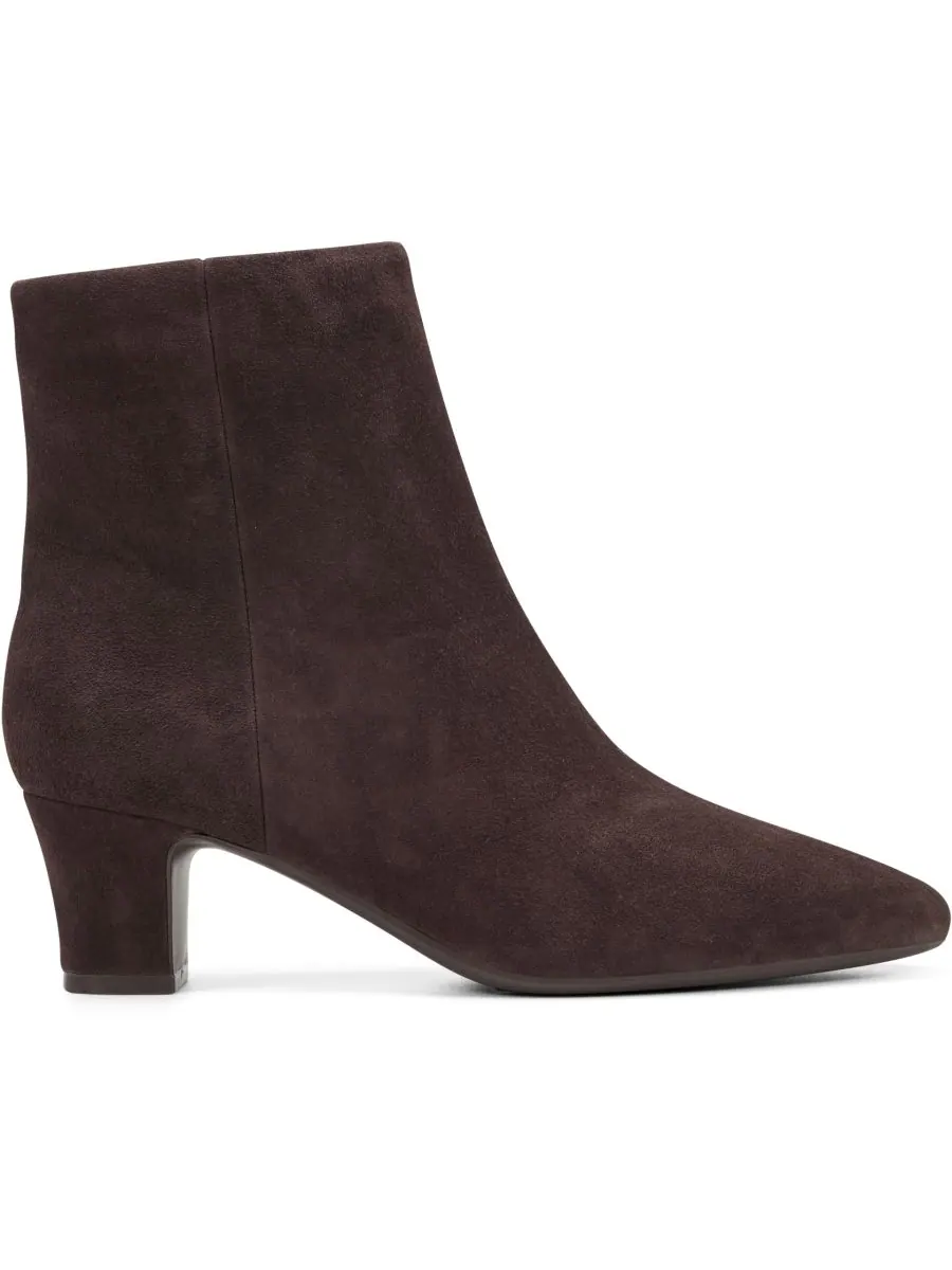 Женские ботильоны Isra eFlex на зауженном блочном каблуке Easy Spirit, Dark Fudge Suede — изображение 2 из 5
