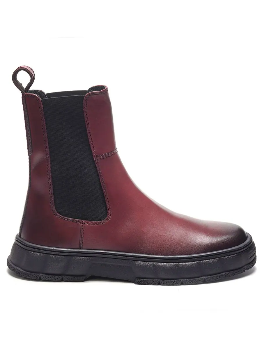 Мужские ботинки Startus Slip-On Chelsea Boots A Veer — изображение 2 из 6, винный
