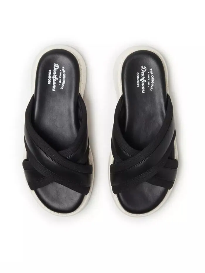 Женские сандалии на платформе с перекрестными ремешками Daisy Dearfoams — изображение 5 из 5, черный