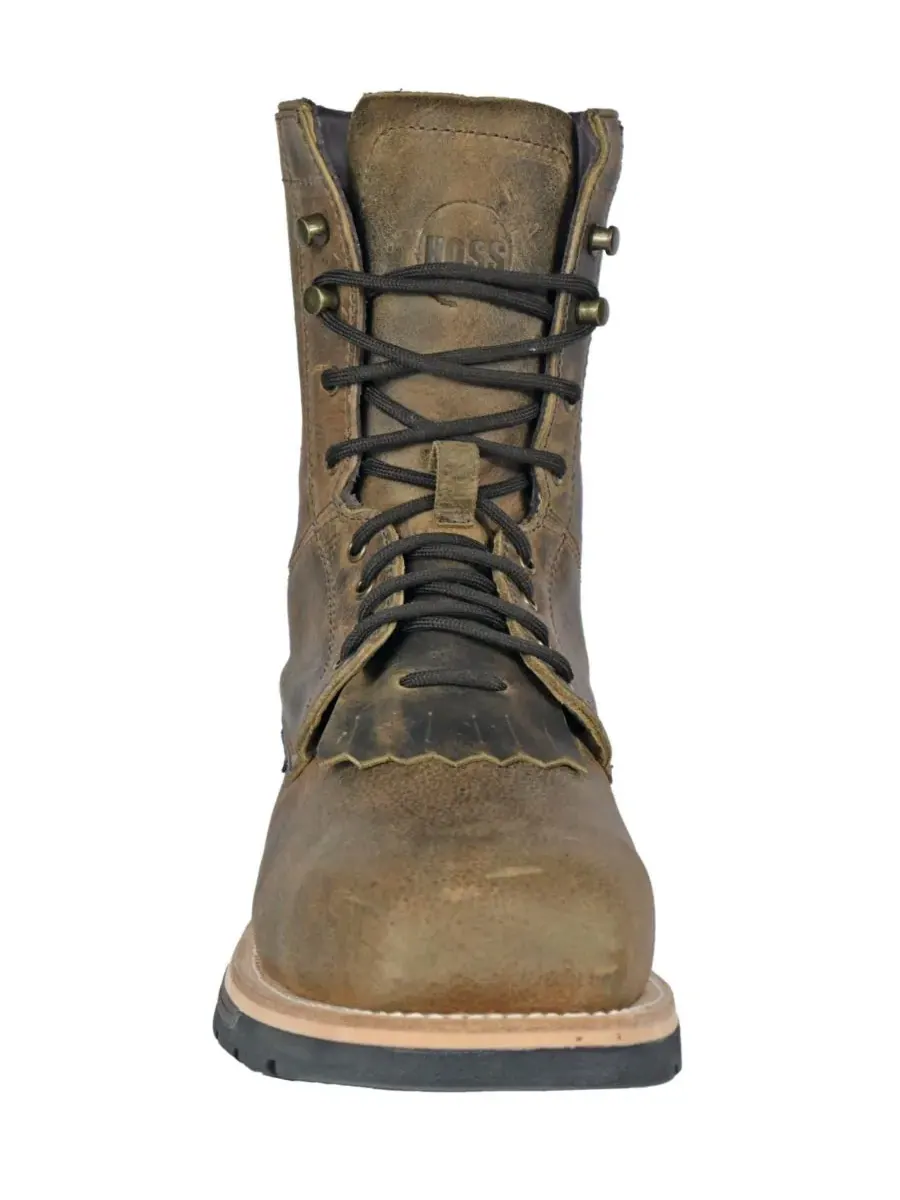 Мужские рабочие ботинки HOSS Brisbee Lacer 8 Inch Distressed Lace Up Kiltie Composite Toe Hoss Boot — изображение 4 из 6