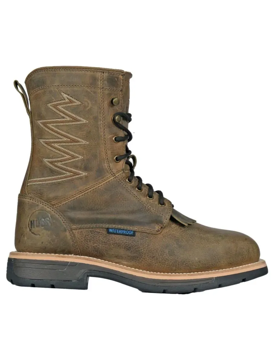 Мужские рабочие ботинки HOSS Brisbee Lacer 8 Inch Distressed Lace Up Kiltie Composite Toe Hoss Boot — изображение 2 из 6