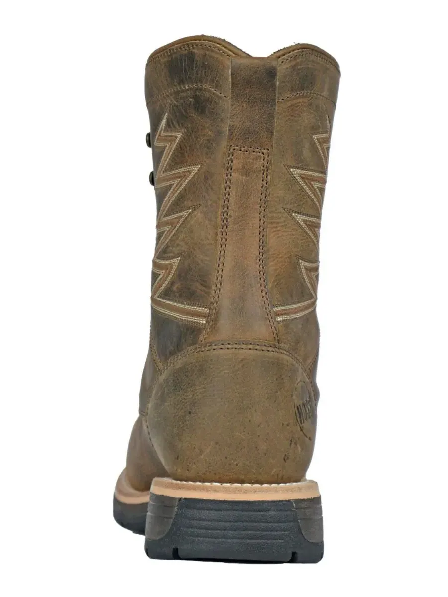 Мужские рабочие ботинки HOSS Brisbee Lacer 8 Inch Distressed Lace Up Kiltie Composite Toe Hoss Boot — изображение 3 из 6