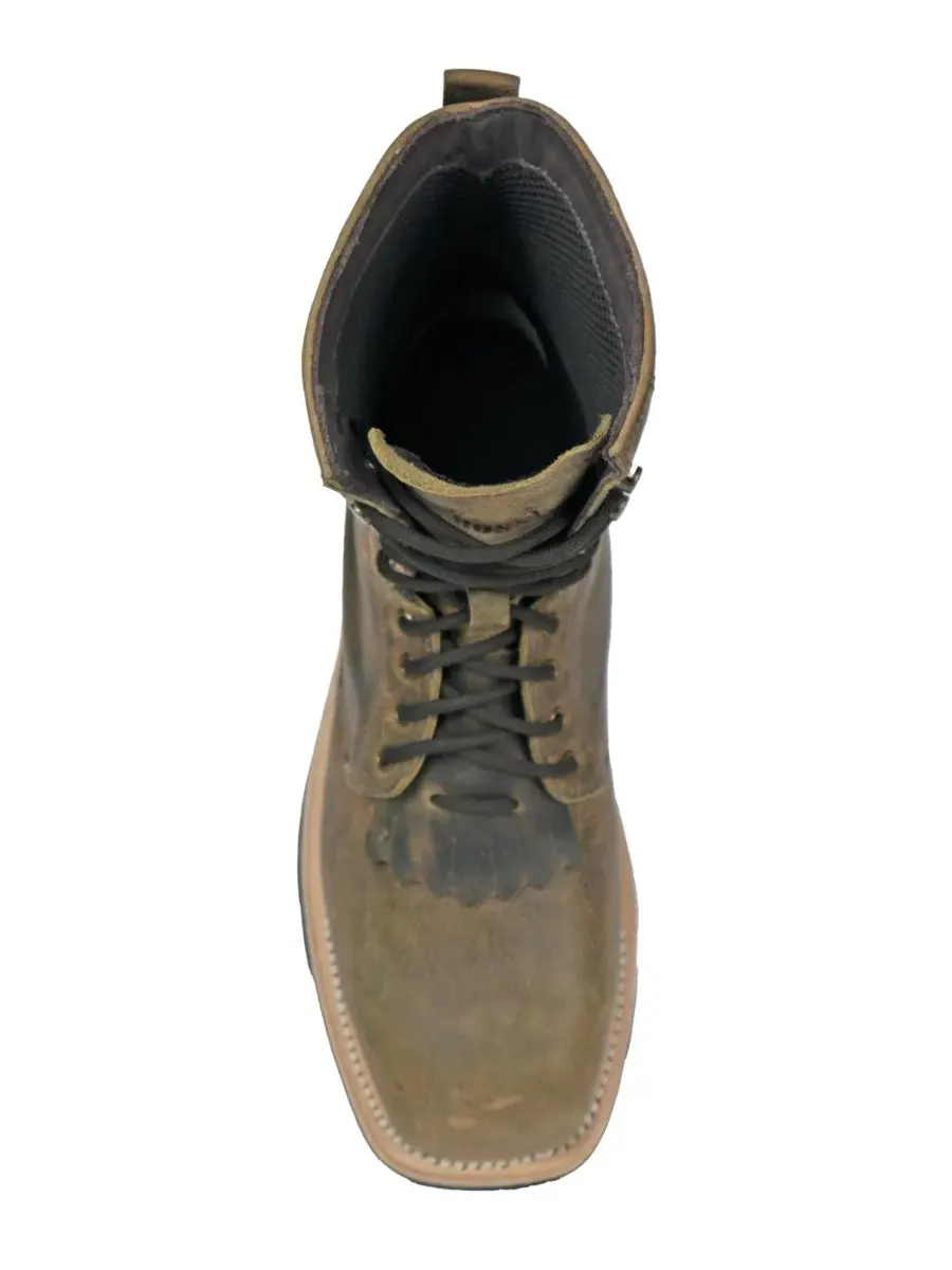 Мужские рабочие ботинки HOSS Brisbee Lacer 8 Inch Distressed Lace Up Kiltie Composite Toe Hoss Boot — изображение 5 из 6