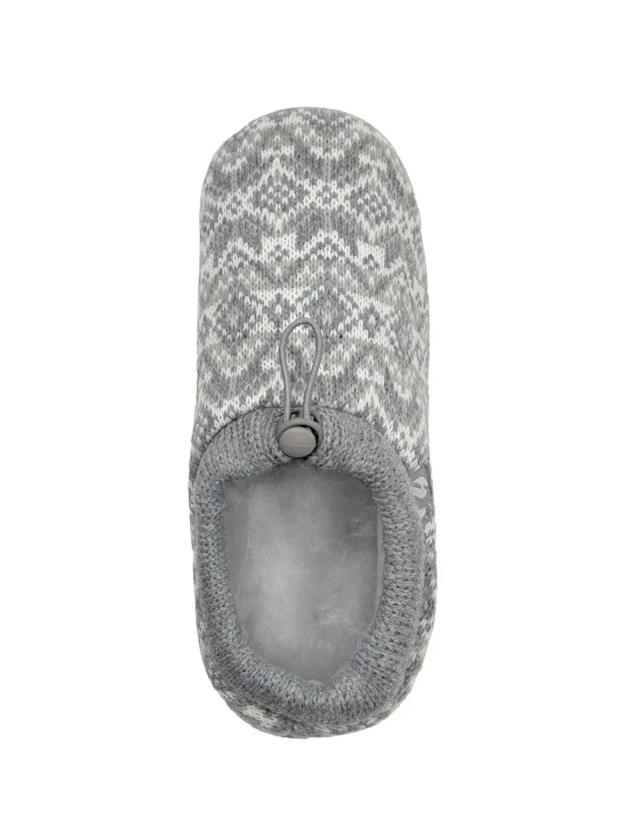 Женские вязаные тапочки Emma Fair Isle на шнуровке Heat Holders — изображение 2 из 3, серый