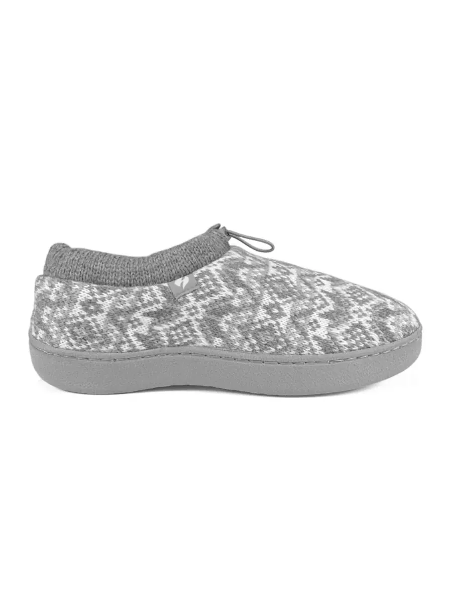 Женские вязаные тапочки Emma Fair Isle на шнуровке Heat Holders — изображение 3 из 3, серый