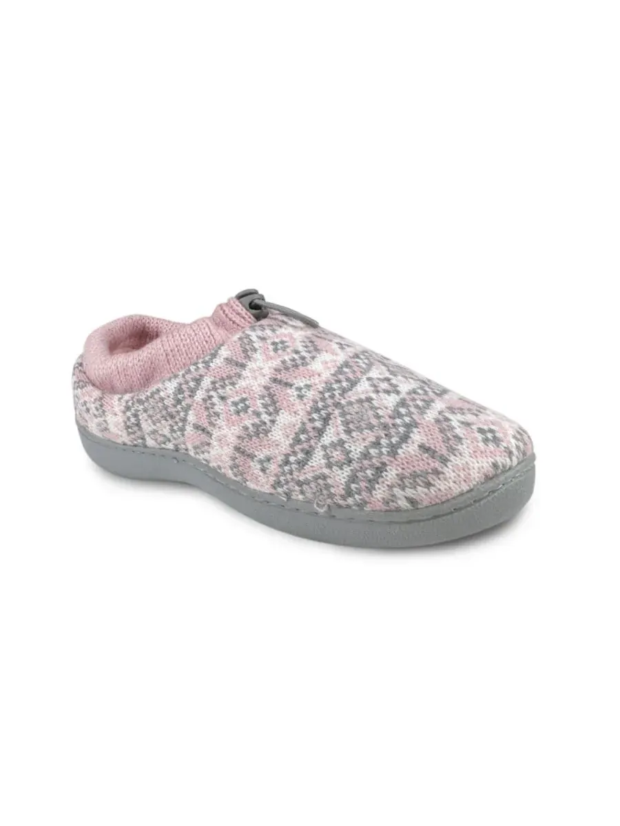 Женские вязаные тапочки Emma Fair Isle на шнуровке Heat Holders — розовый