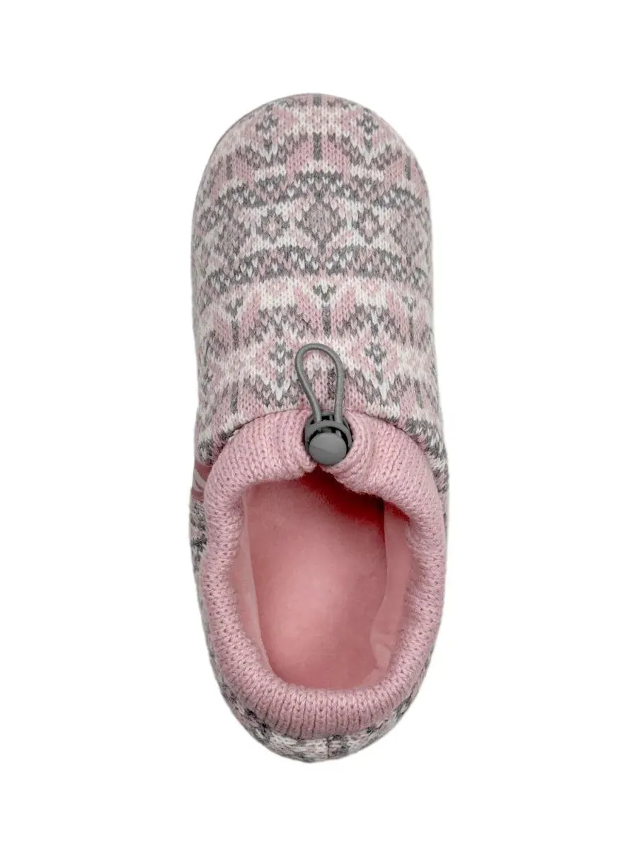 Женские вязаные тапочки Emma Fair Isle на шнуровке Heat Holders — изображение 3 из 5, розовый