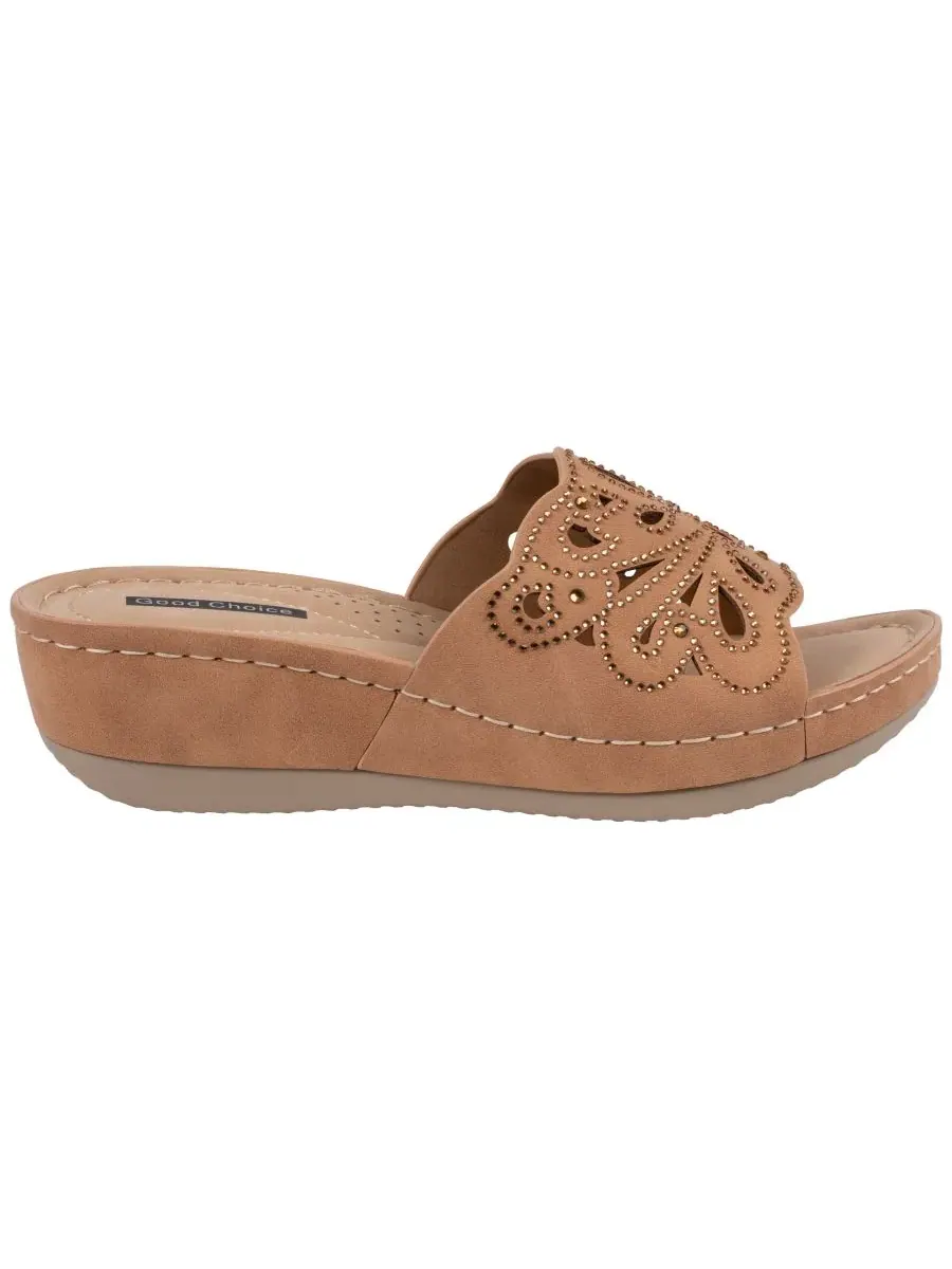 Женские сандалии на танкетке Izzy с декором GC Shoes — изображение 2 из 5, бежевый
