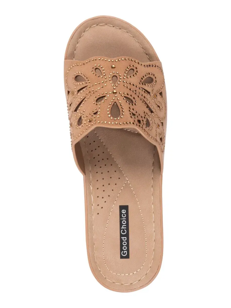 Женские сандалии на танкетке Izzy с декором GC Shoes — изображение 4 из 5, бежевый