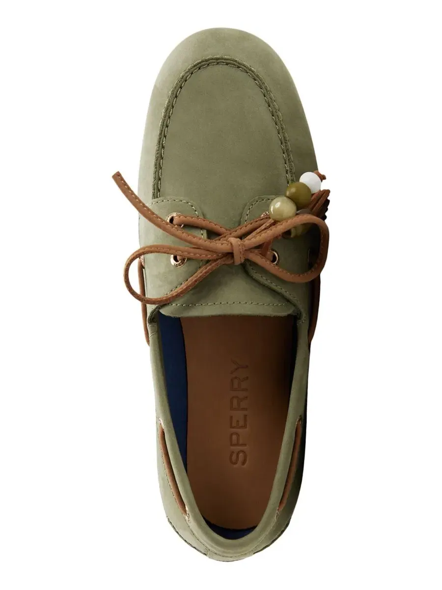 Женские лодочки на шнуровке, модель Authentic Origina 2-Eye Woven Boat Shoe Sperry — изображение 4 из 5, хаки