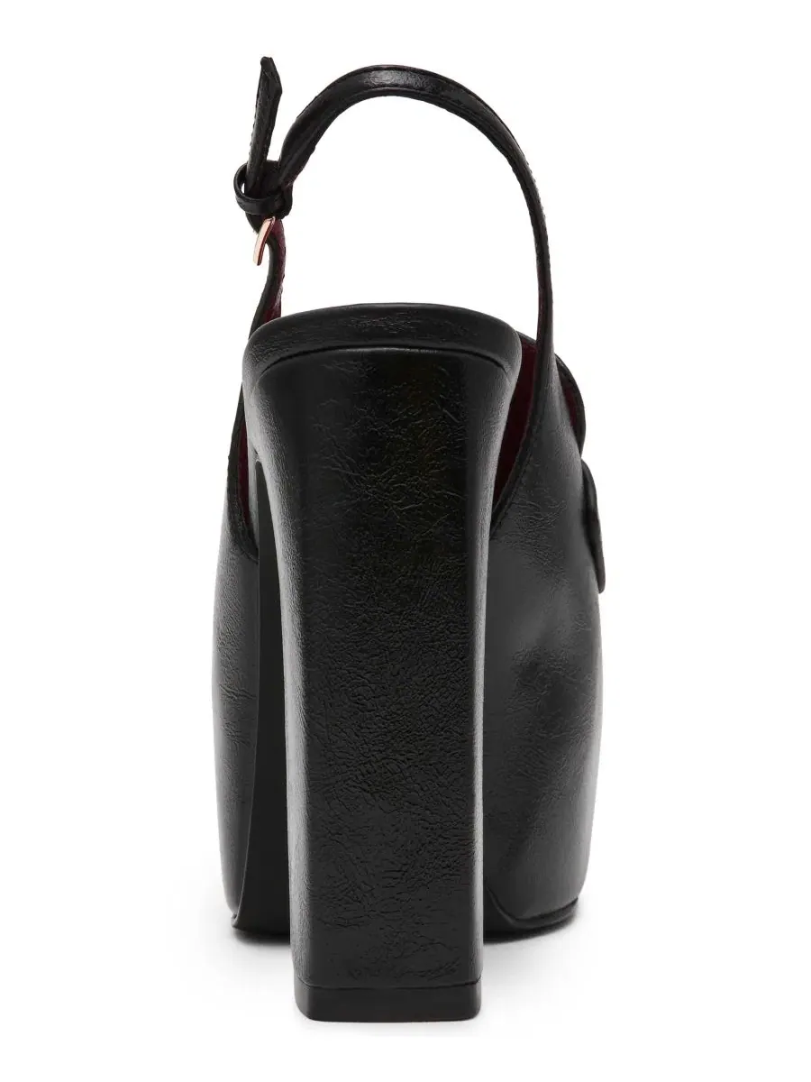 Туфли-лодочки Quinn High Platform Slingback Loafer Pumps Steve Madden — изображение 3 из 7, черный