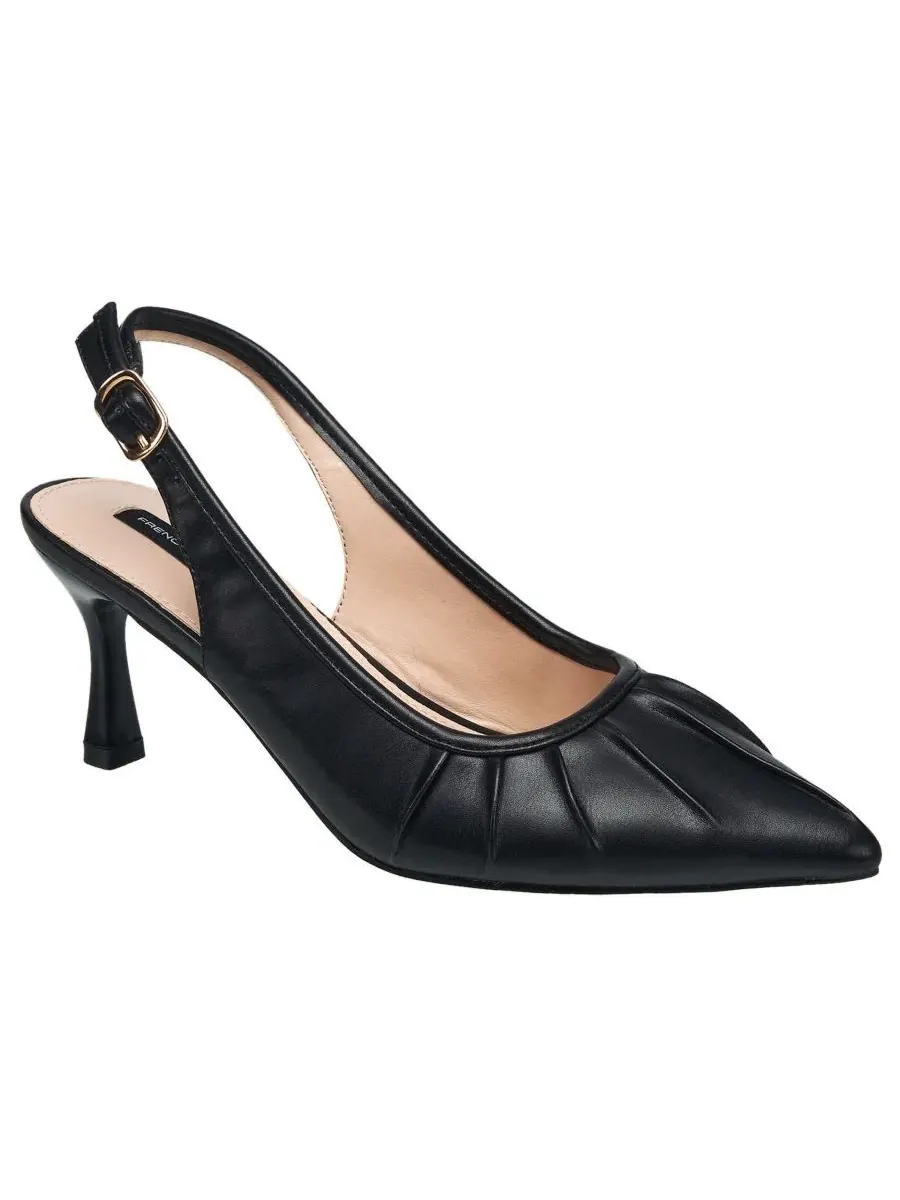 Туфли-лодочки с открытым мысом и ремешком на пятке Ruched Kitten Heel French Connection
