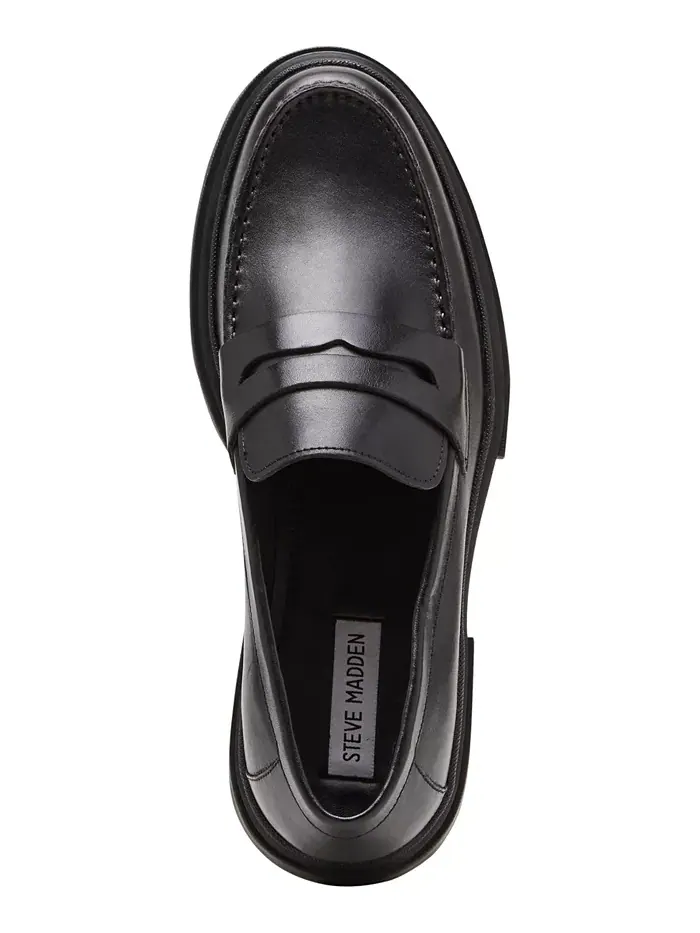Мужские пенни-лоферы Akkron на массивной подошве из кожи Steve Madden — изображение 6 из 6, черный