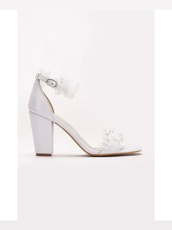 Вивиан Кружевные Свадебные Кожаные Сандалии (Женские) Forever & Always Shoes — изображение 4 из 5, слоновая кость