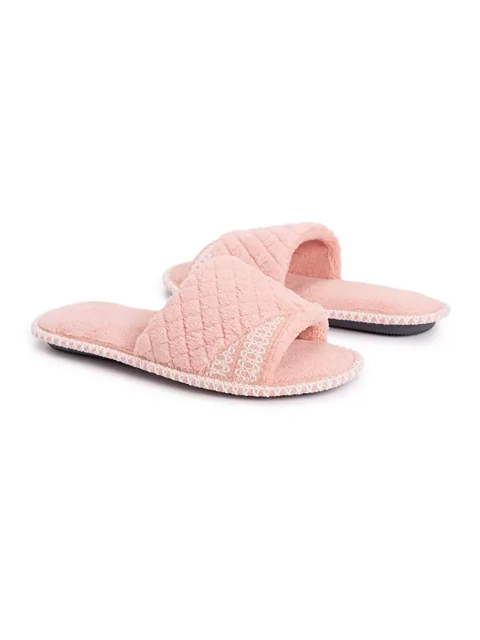 Женские шлепанцы Sally с открытым носком MUK LUKS — изображение 4 из 5, розовый золотистый