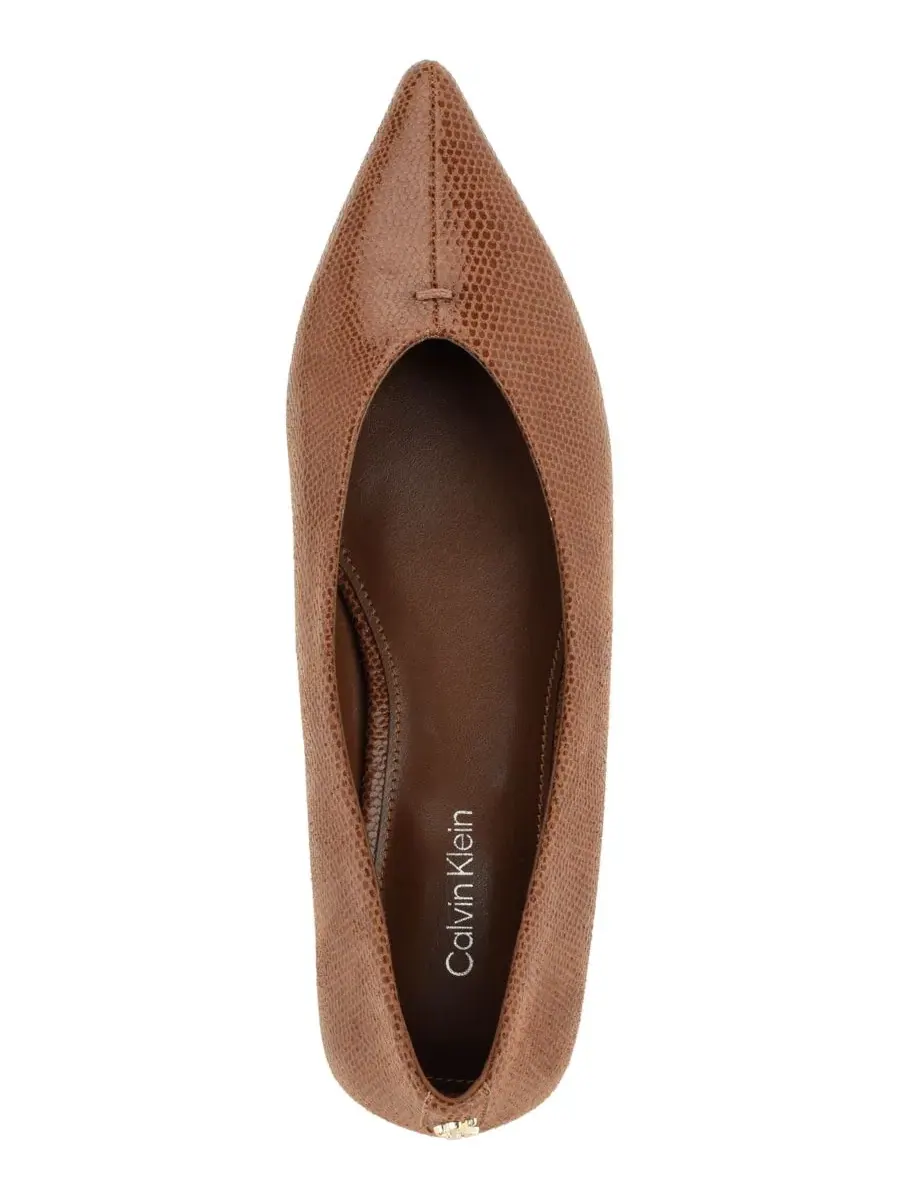 Туфли-лодочки Gemeen Pointed Toe Dress Flats Calvin Klein, Dark Natural Lizard — изображение 4 из 5