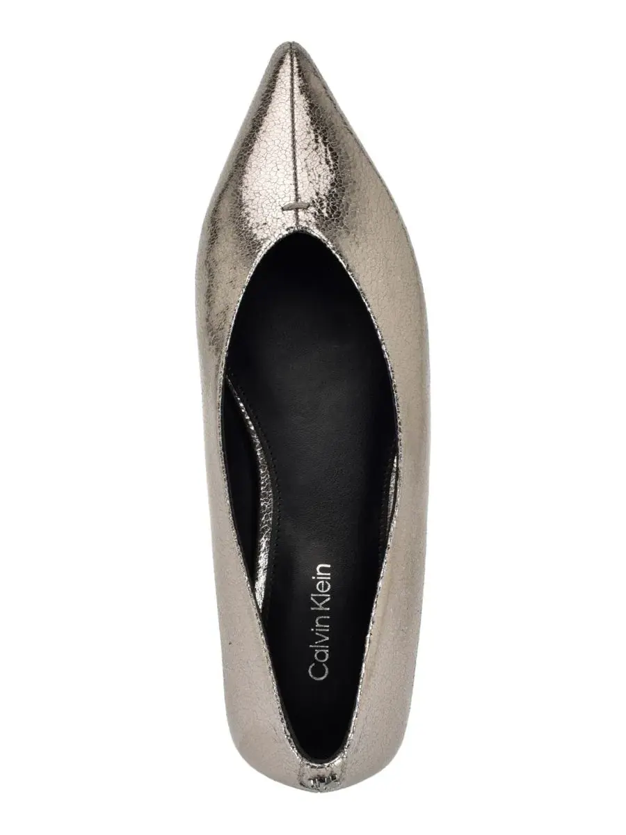 Туфли-лодочки Gemeen Pointed Toe Dress Flats Calvin Klein — изображение 4 из 5, серебристый