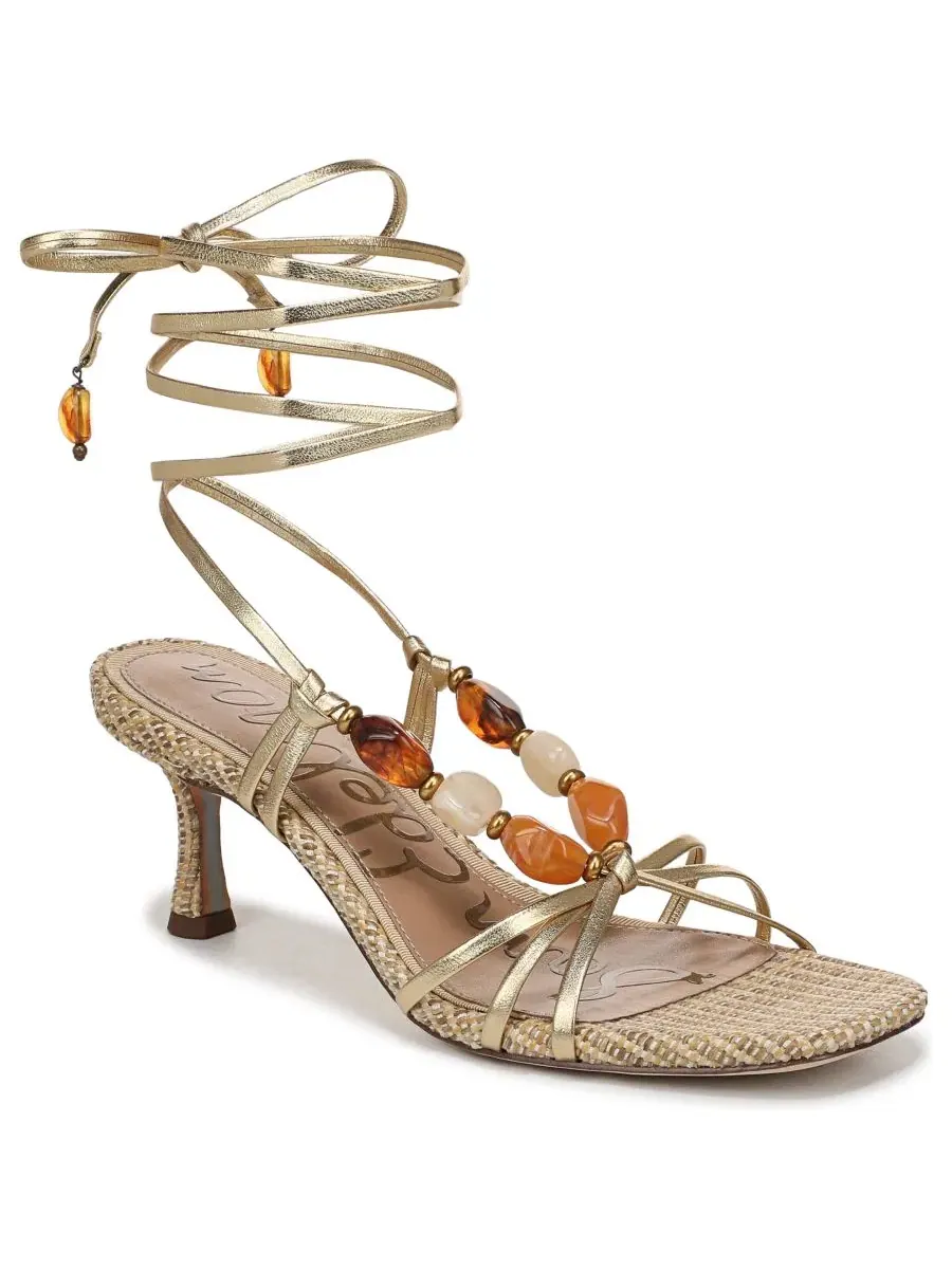 Сандалии с ремешками на каблуке-рюмке Paloma Sam Edelman — изображение 1 из 5, золотистый