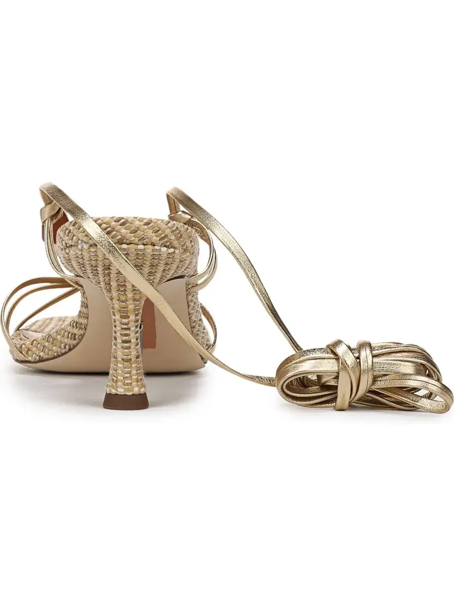 Сандалии с ремешками на каблуке-рюмке Paloma Sam Edelman — изображение 3 из 5, золотистый