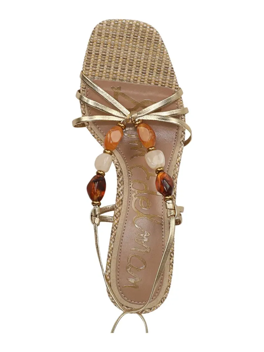 Сандалии с ремешками на каблуке-рюмке Paloma Sam Edelman — изображение 4 из 5, золотистый