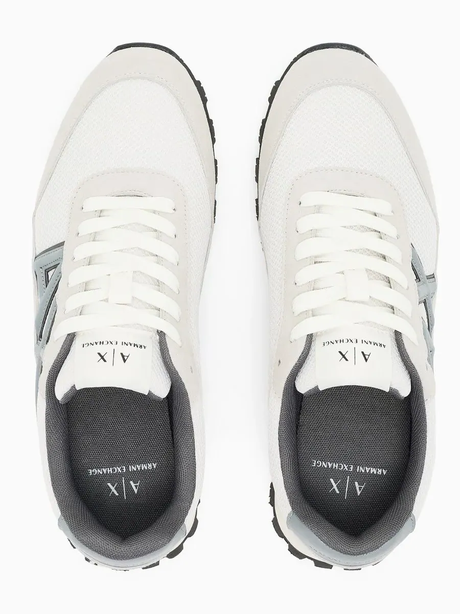 Мужские сетчатые кроссовки с логотипом Drop A|X Armani Exchange — изображение 4 из 6, серый/белый