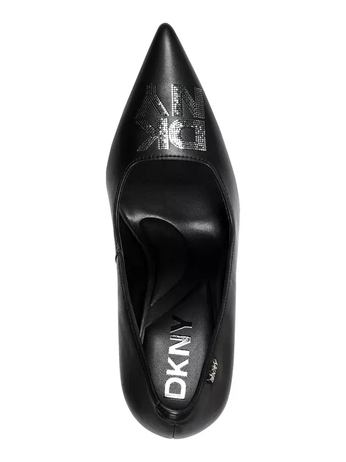 Женские туфли-лодочки Cinthia с пайетками и логотипом на каблуке Dkny — изображение 4 из 5, черный