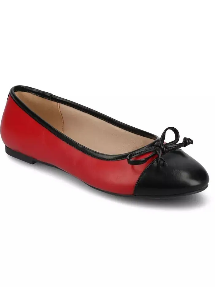 Женские балетки Kaiah Cap Toe Journee Collection — изображение 1 из 5, красный