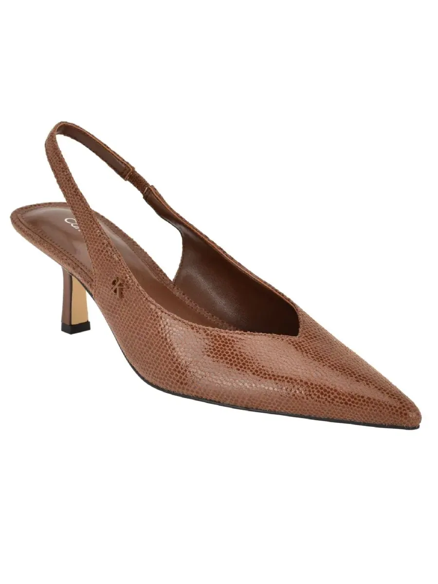 Туфли-лодочки Chellie на каблуке-рюмочке Calvin Klein, Dark Natural Lizard — изображение 1 из 5