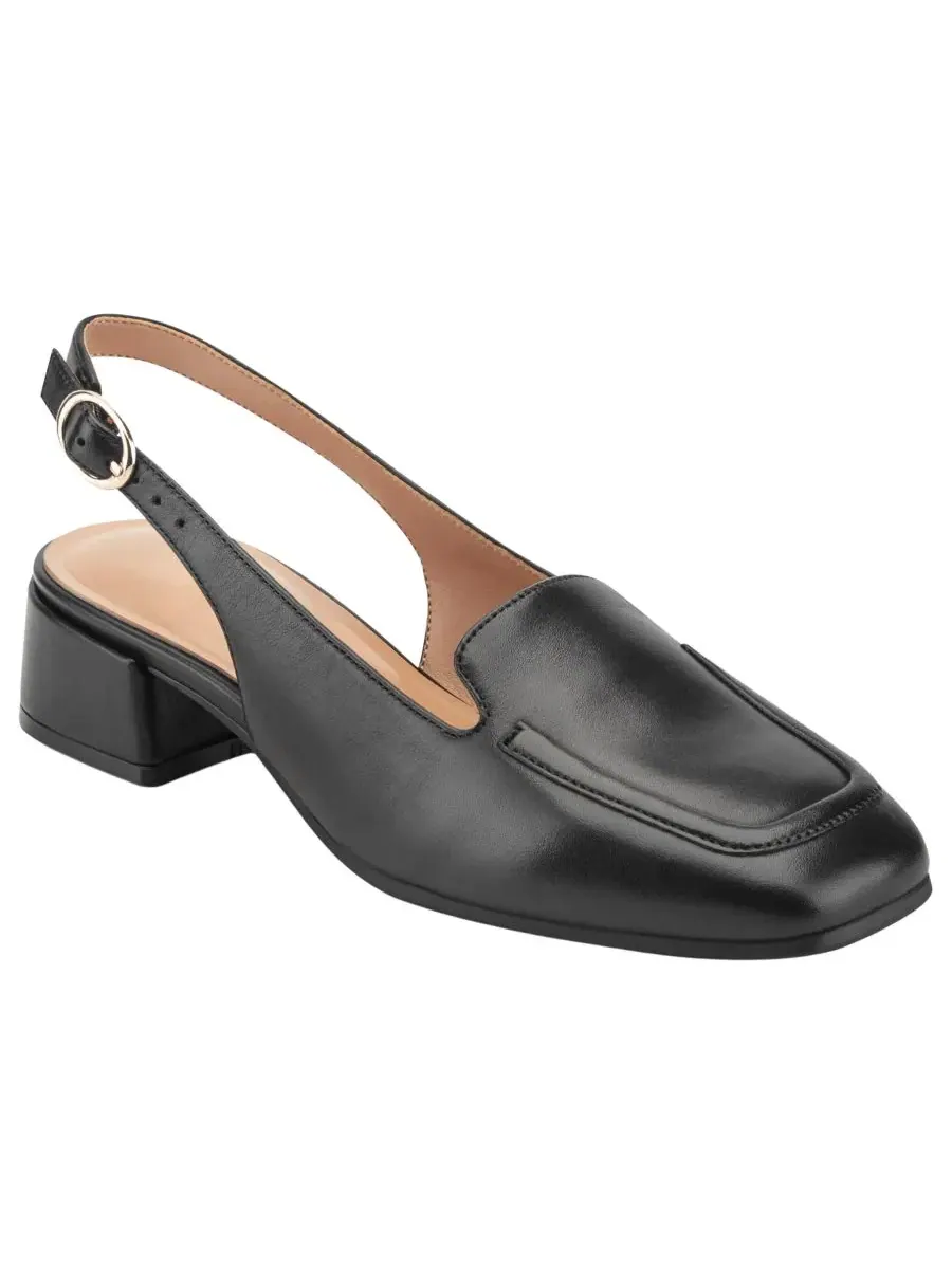 Туфли-лодочки с ремешком на каблуке 3,7 см, из кожи, модель Farida Easy Spirit — изображение 1 из 5, черный
