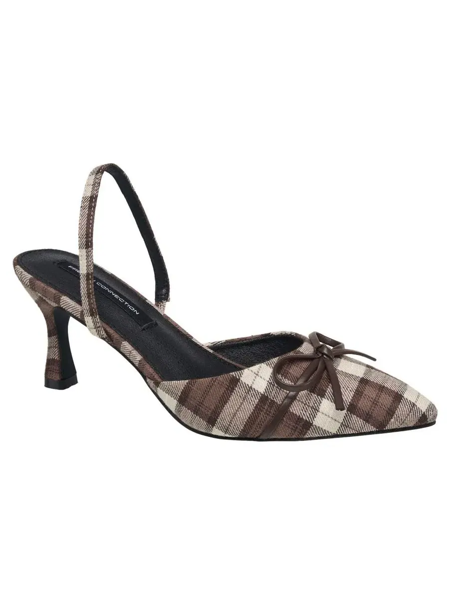 Туфли-лодочки с острым носком и бантом Bowy Kitten Heel French Connection — изображение 1 из 6, коричневый мульти