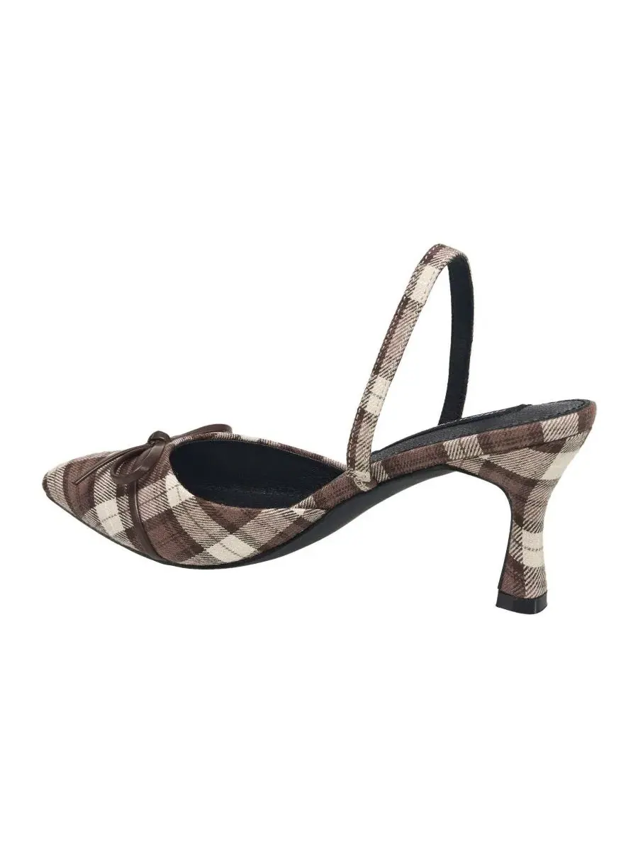 Туфли-лодочки с острым носком и бантом Bowy Kitten Heel French Connection — изображение 3 из 6, коричневый мульти