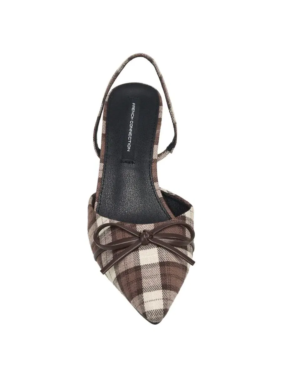 Туфли-лодочки с острым носком и бантом Bowy Kitten Heel French Connection — изображение 4 из 6, коричневый мульти